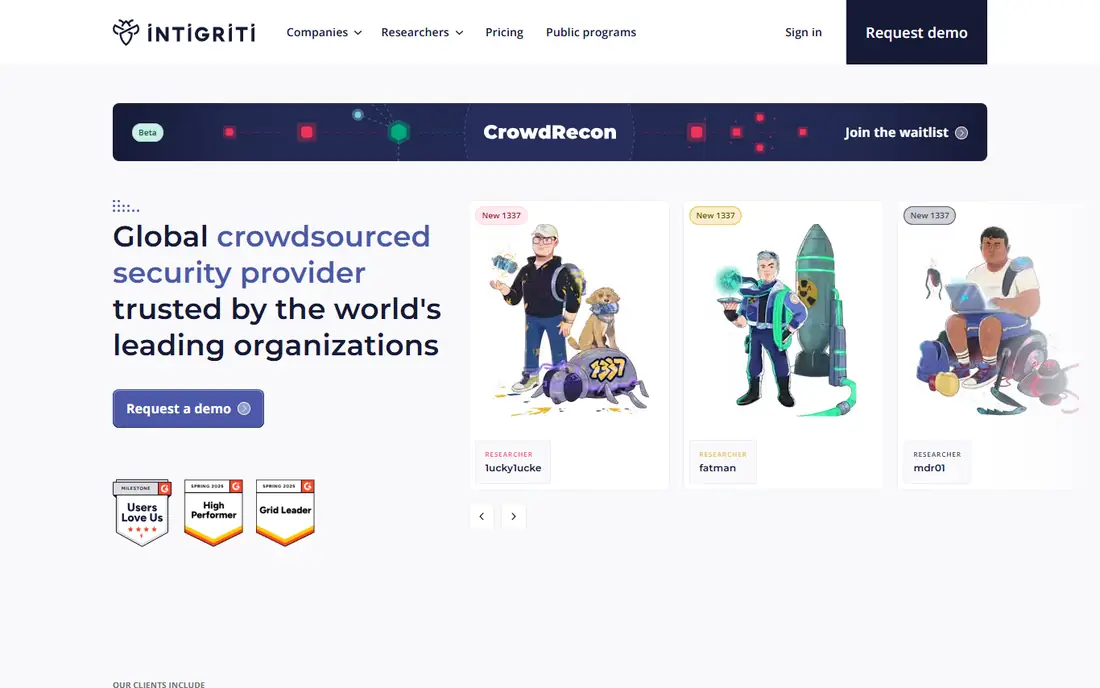 Intigriti homepage