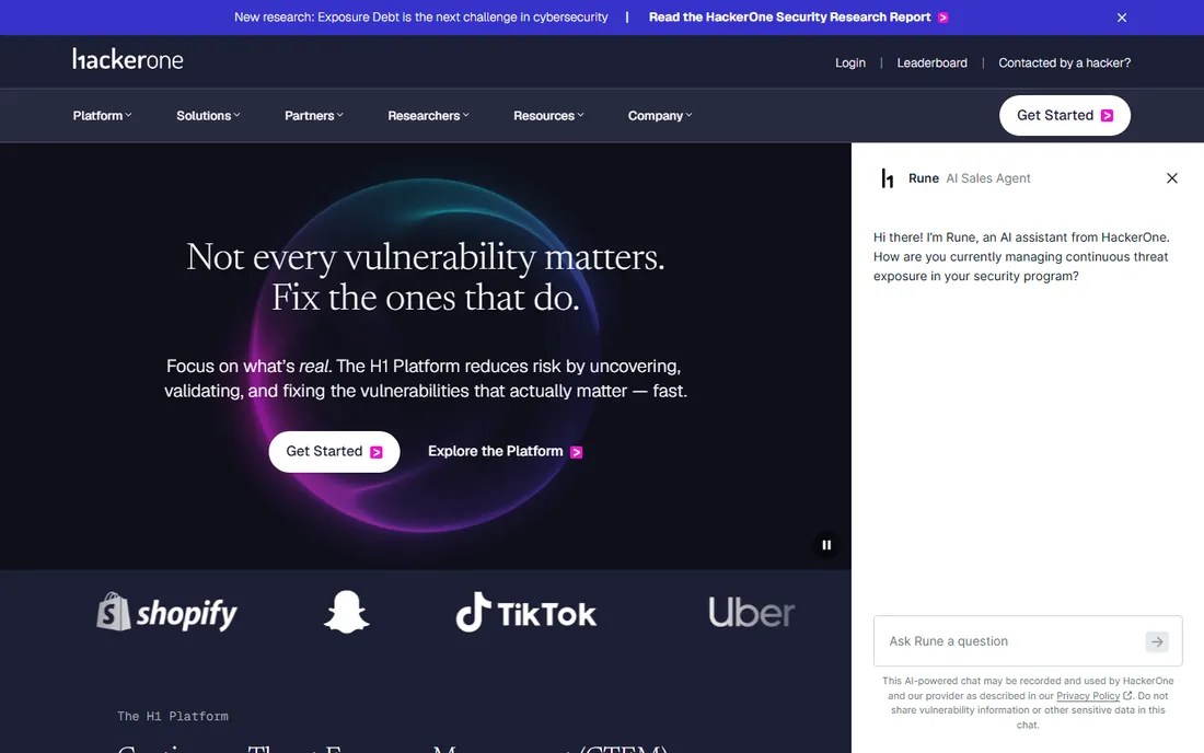 HackerOne homepage