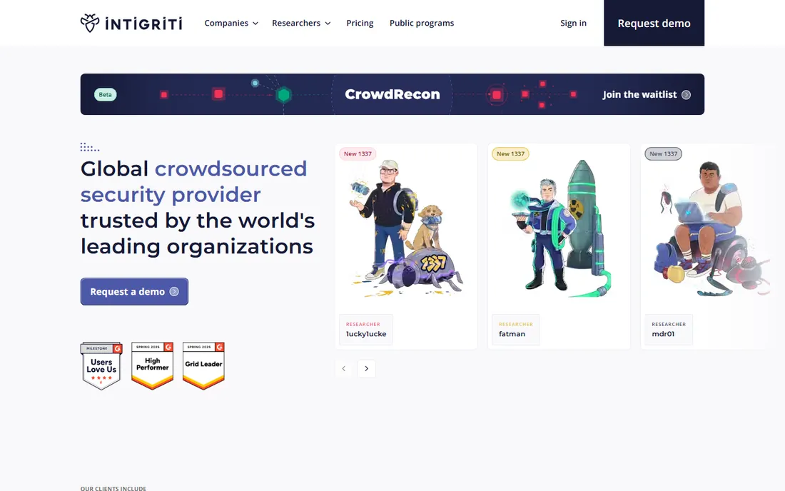 Intigriti homepage