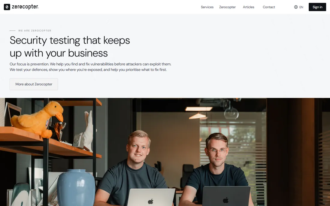 Zerocopter homepage