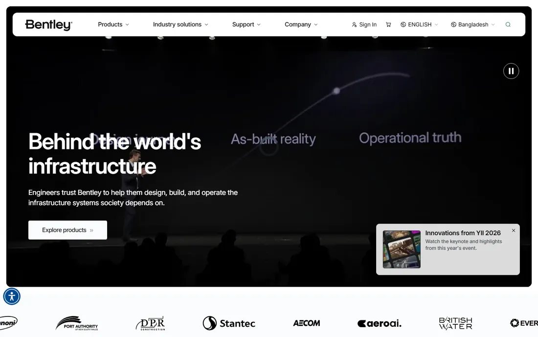 Bentley OpenBuildings Designer homepage