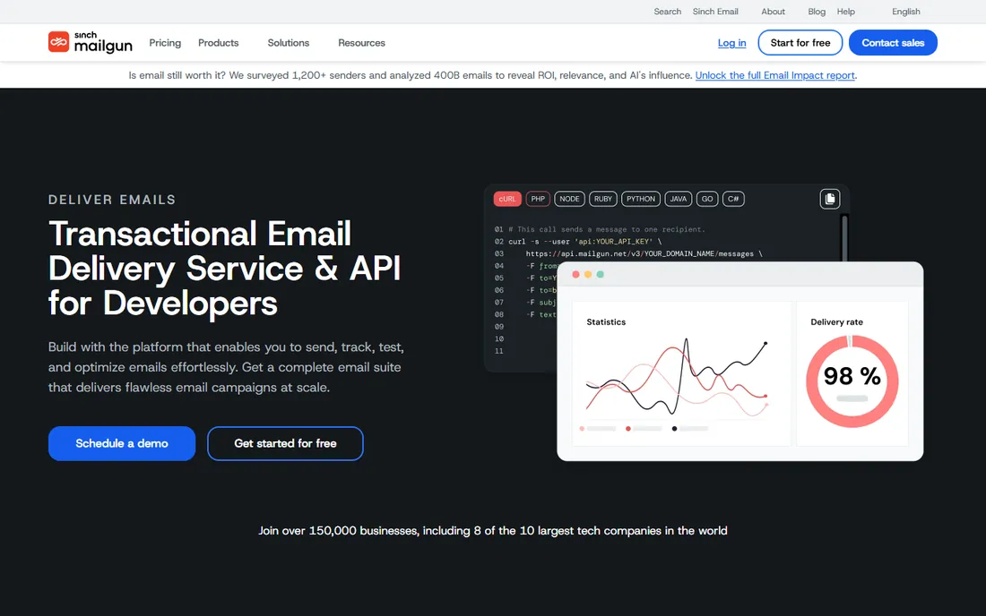 Mailgun homepage