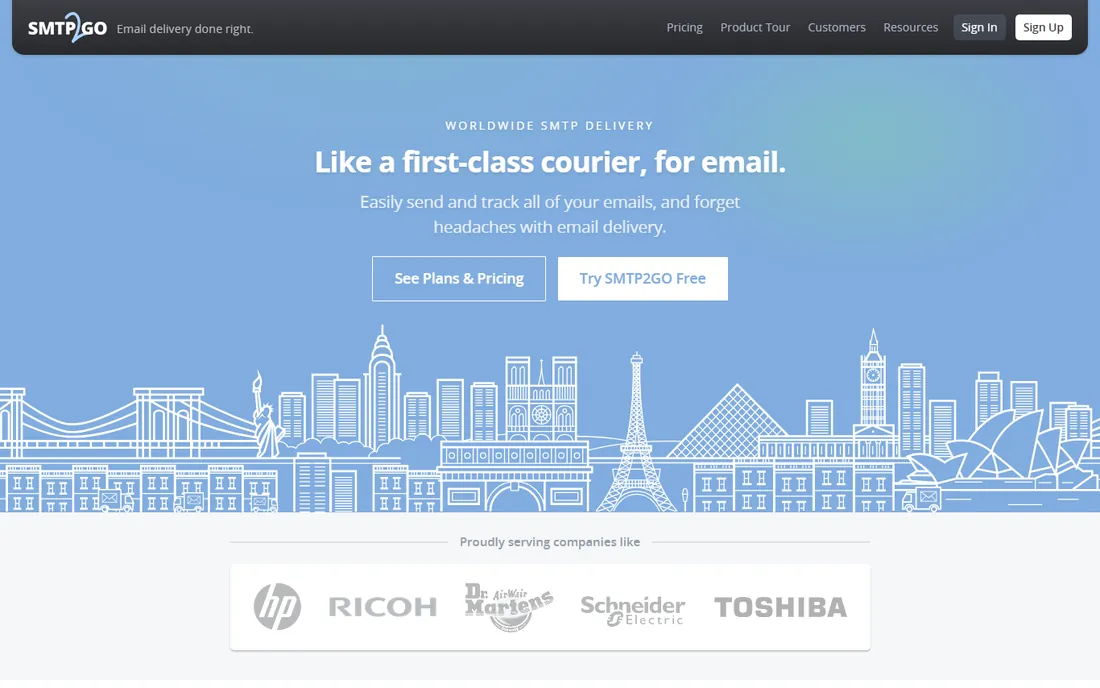SMTP2GO homepage