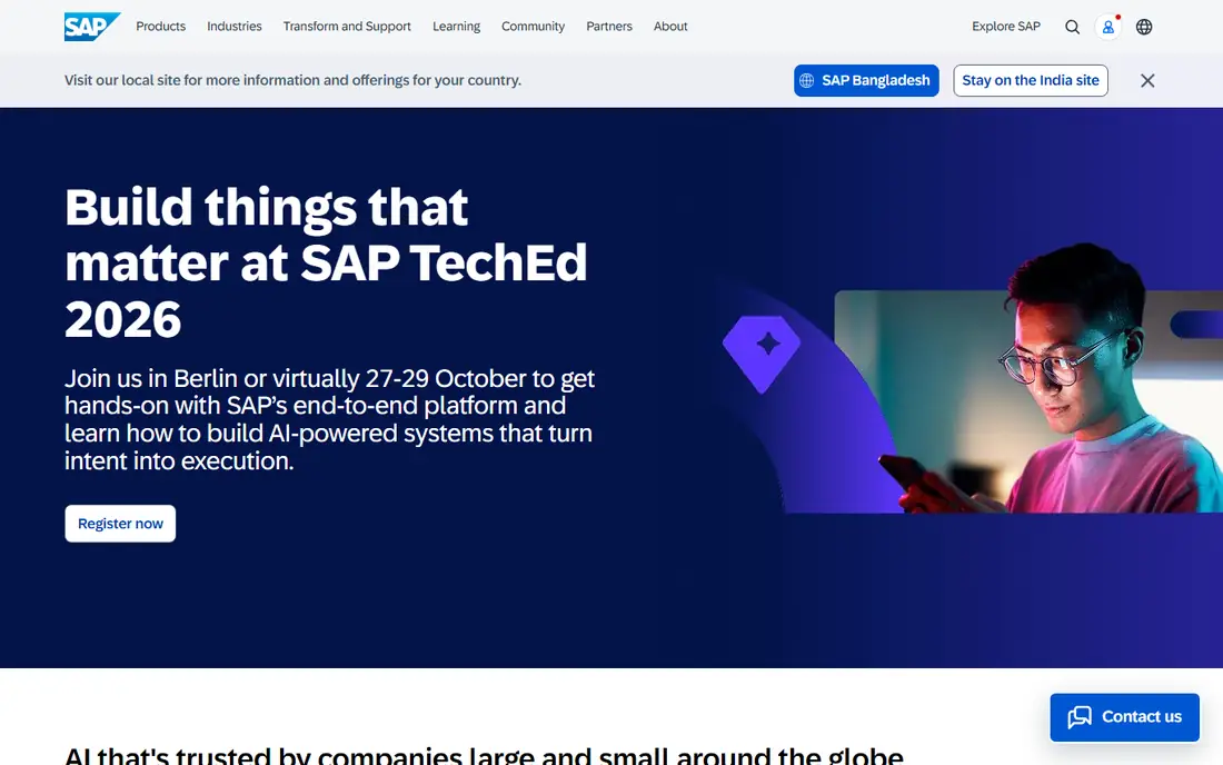 SAP Analytics Cloud homepage