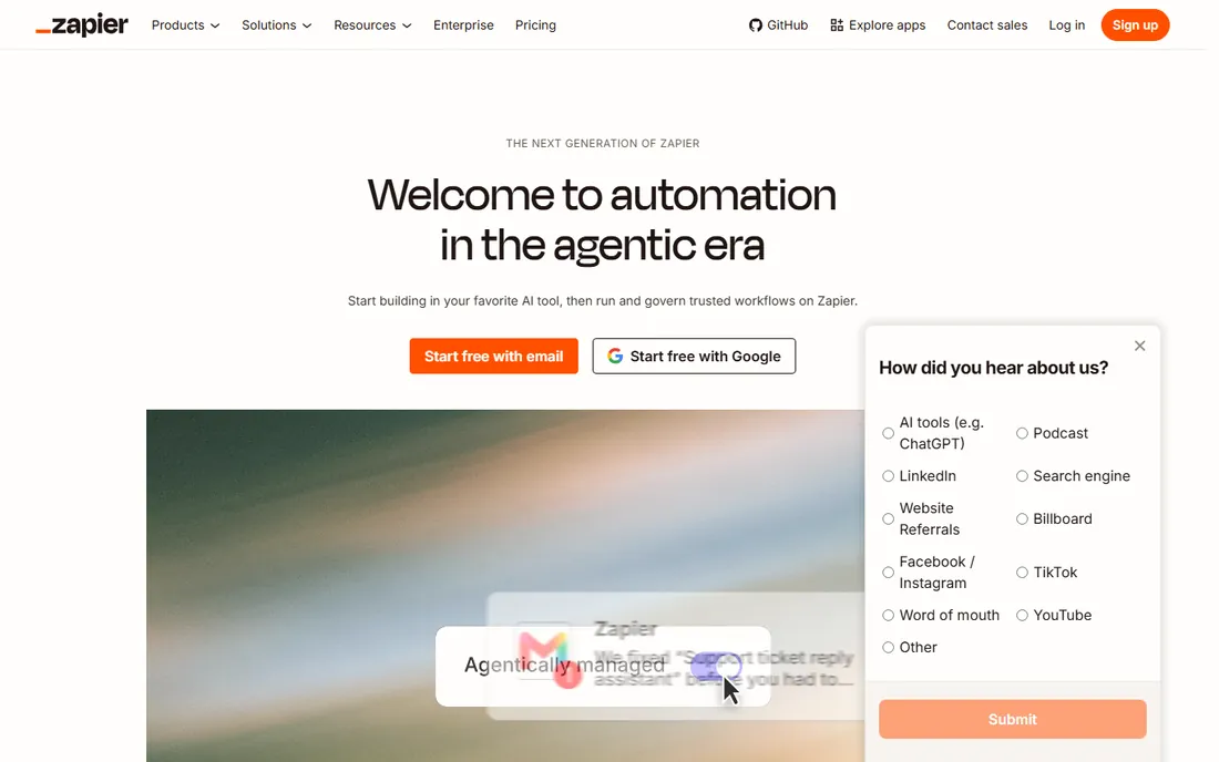 Zapier homepage