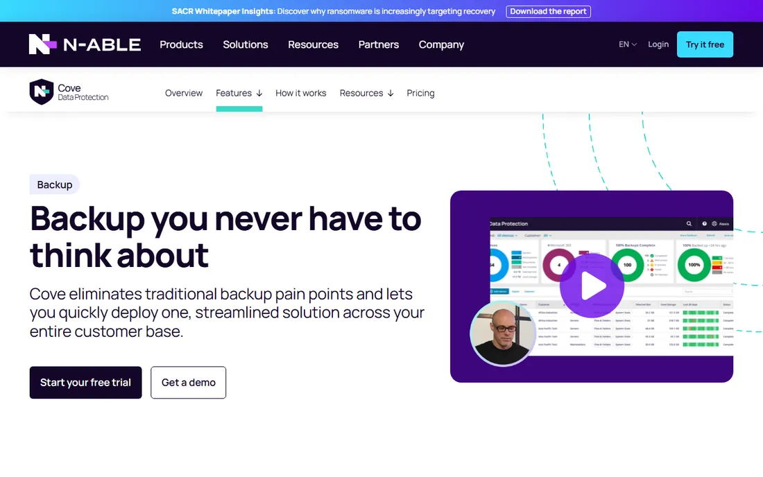 Cove Data Protection homepage