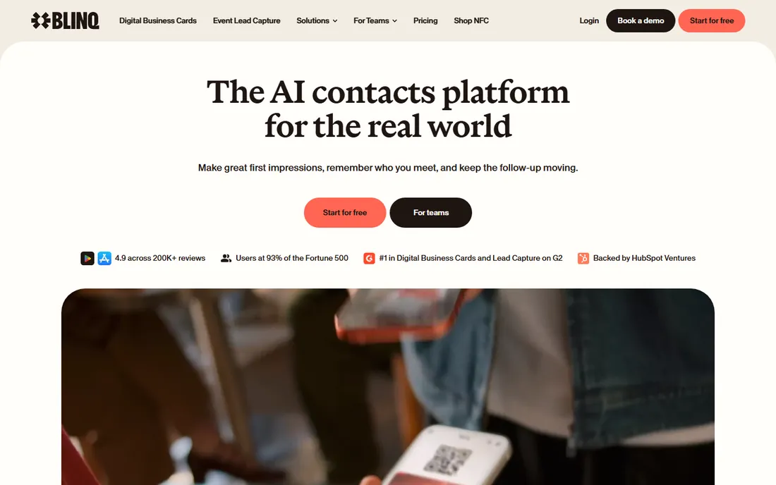Blinq homepage