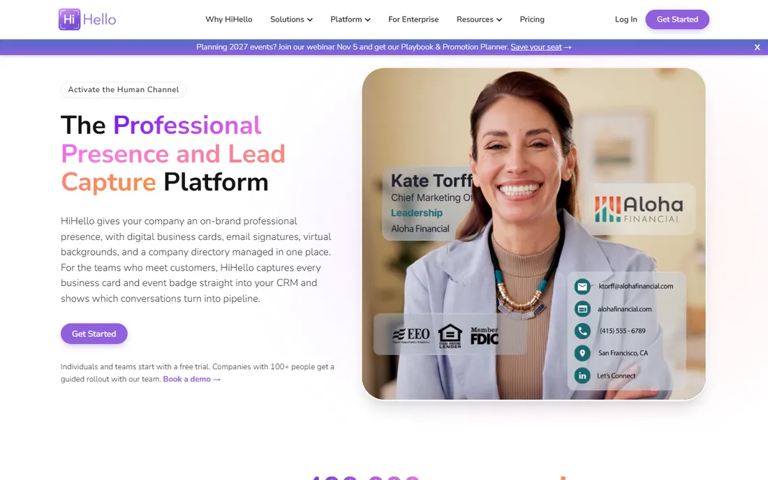HiHello homepage