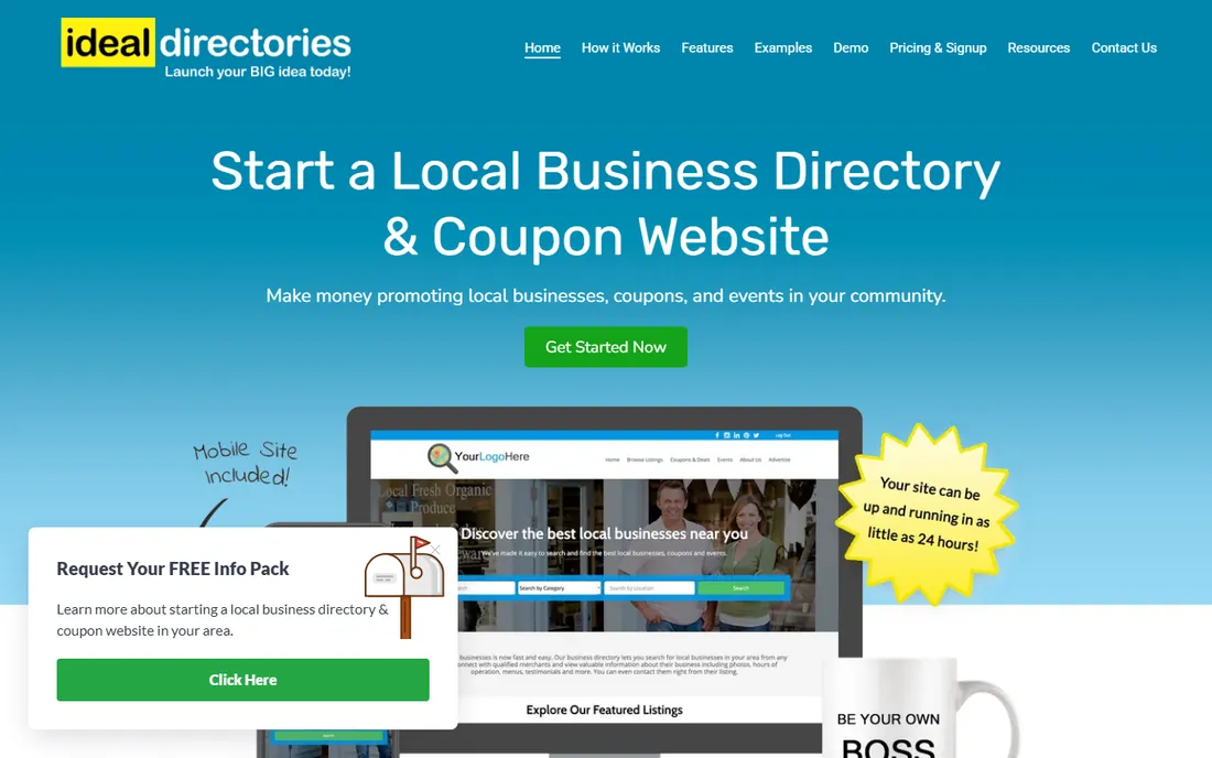 Ideal Directories homepage