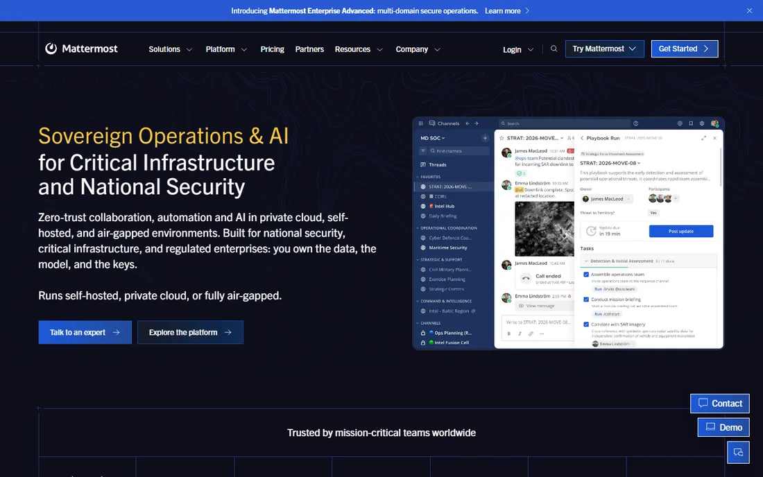 Mattermost homepage