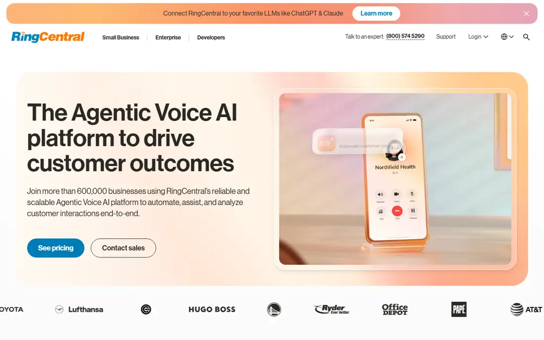 RingCentral homepage