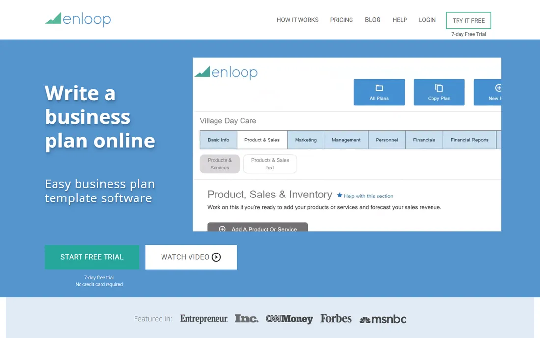 Enloop homepage