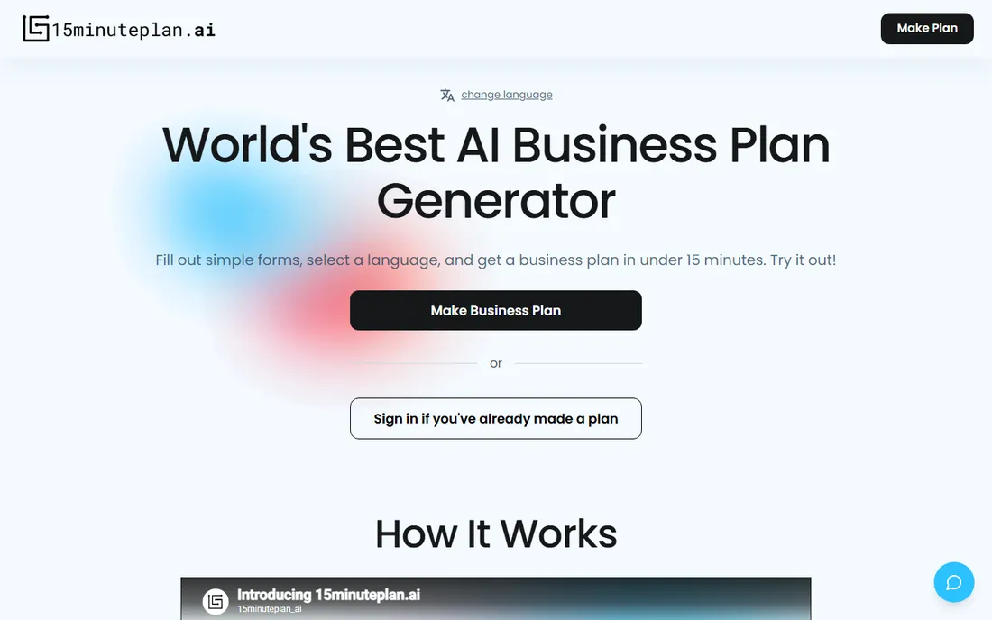 15MinutePlan homepage