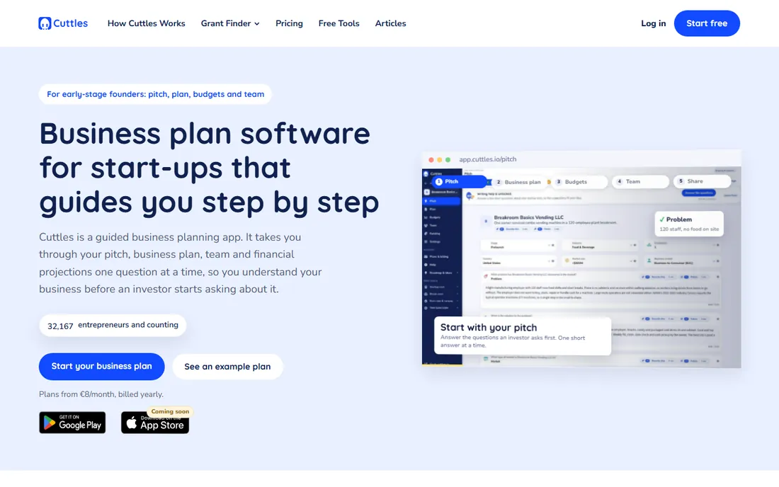 Cuttles homepage