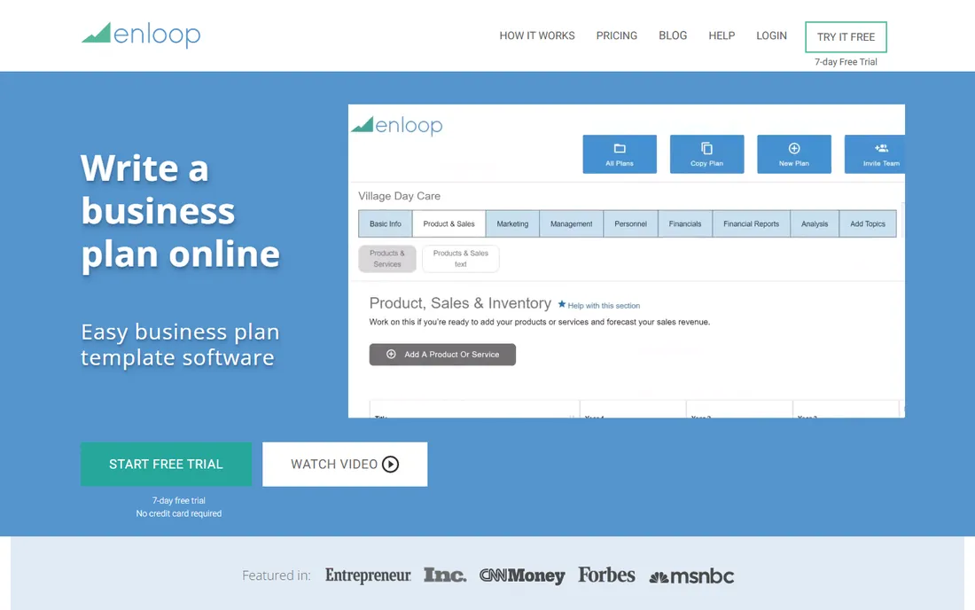 Enloop homepage