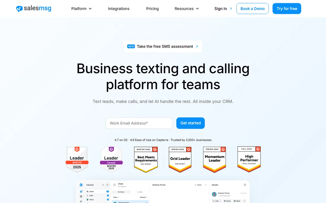 Salesmessage homepage