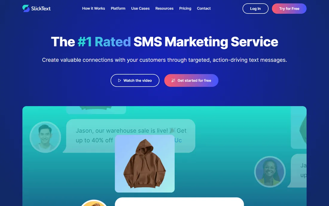 SlickText homepage