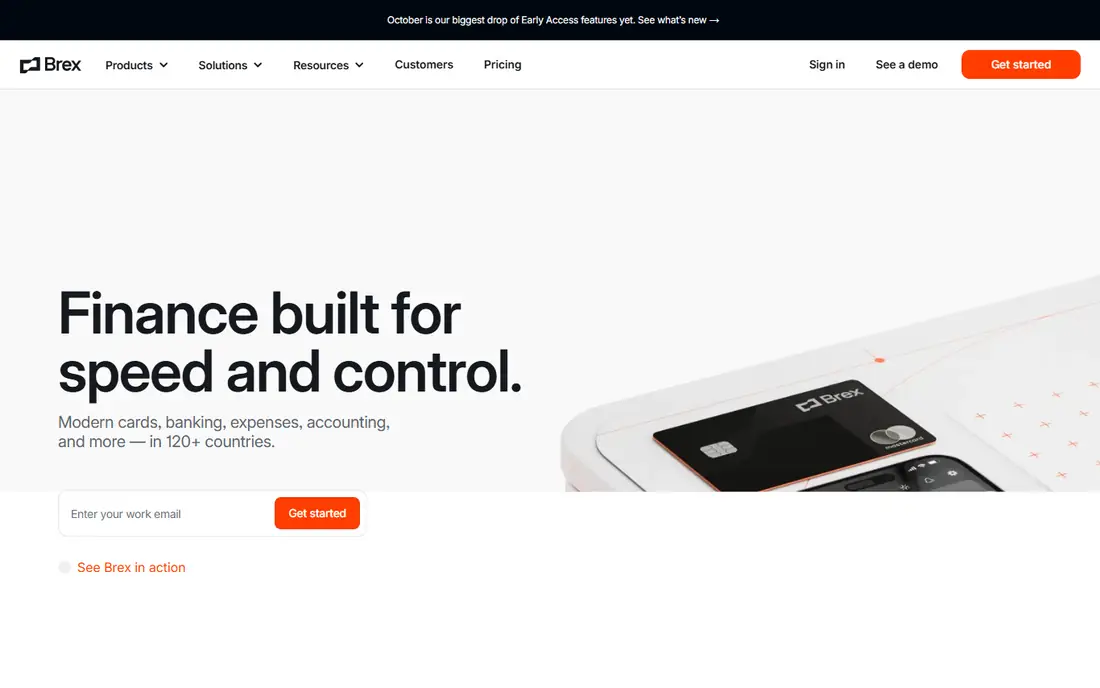 Brex homepage