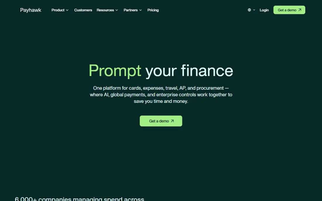 Payhawk homepage