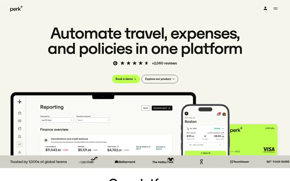 Perk homepage