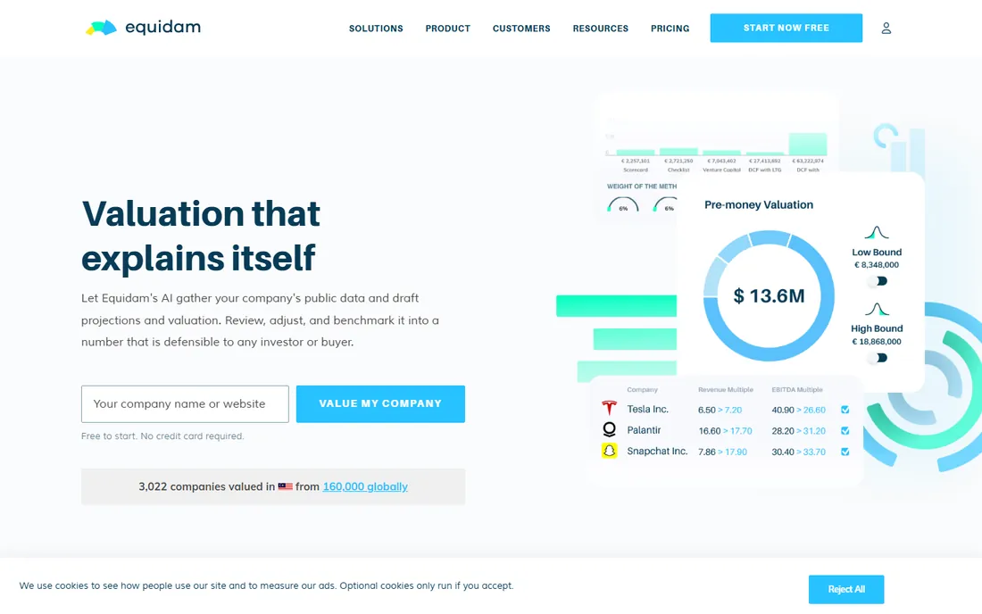 Equidam homepage