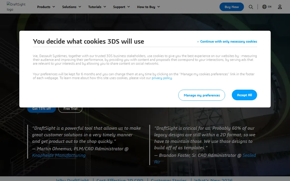 DraftSight homepage