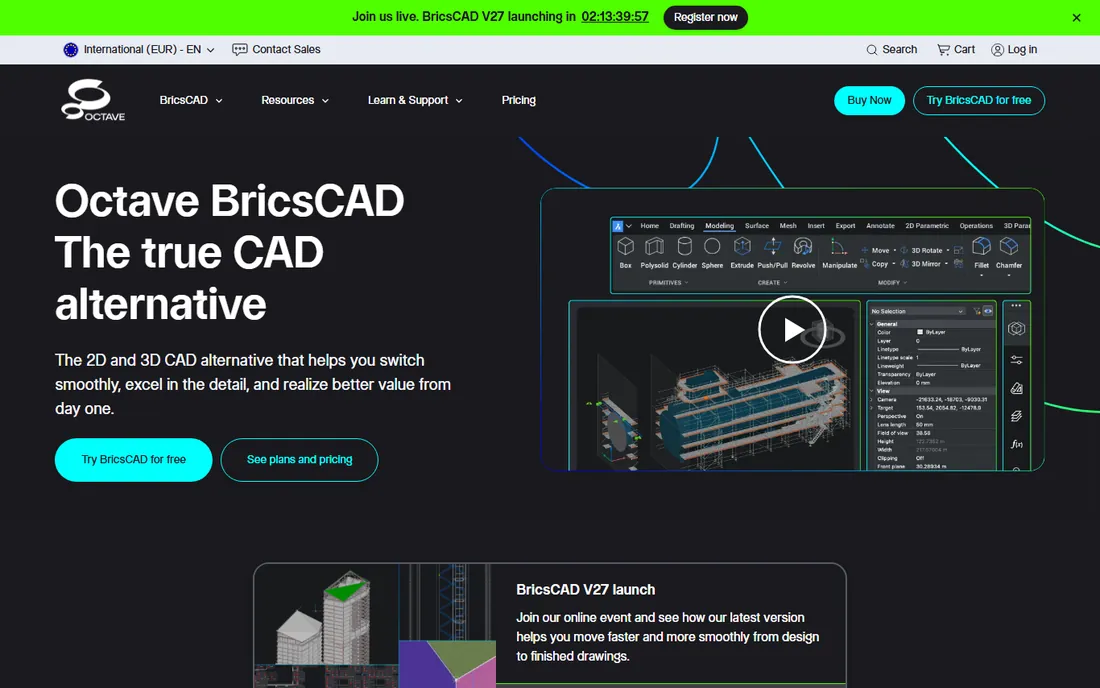 BricsCAD homepage