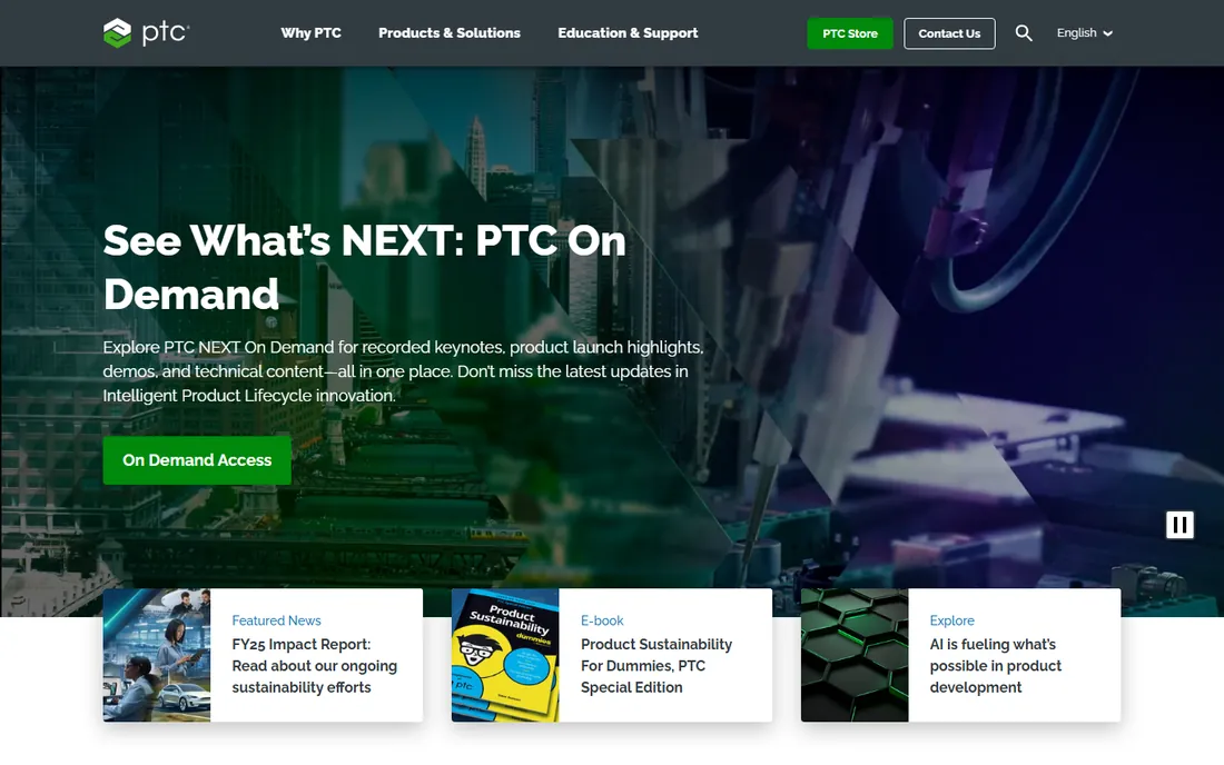 PTC Creo homepage