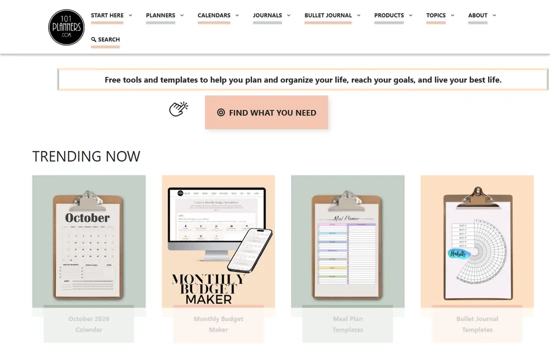 101 Planners homepage