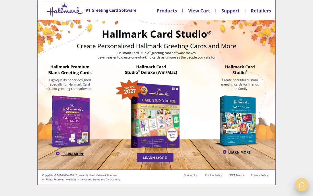 Hallmark Card Studio homepage