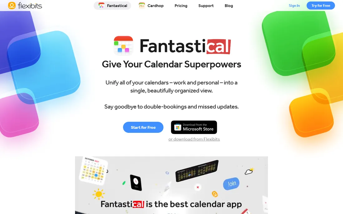 Fantastical homepage