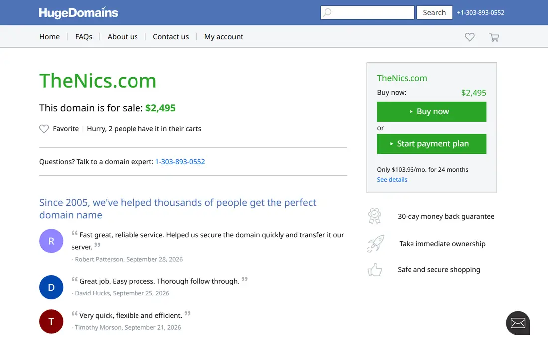 Thenics homepage