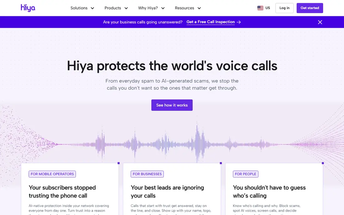 Hiya homepage