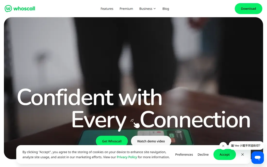 Whoscall homepage