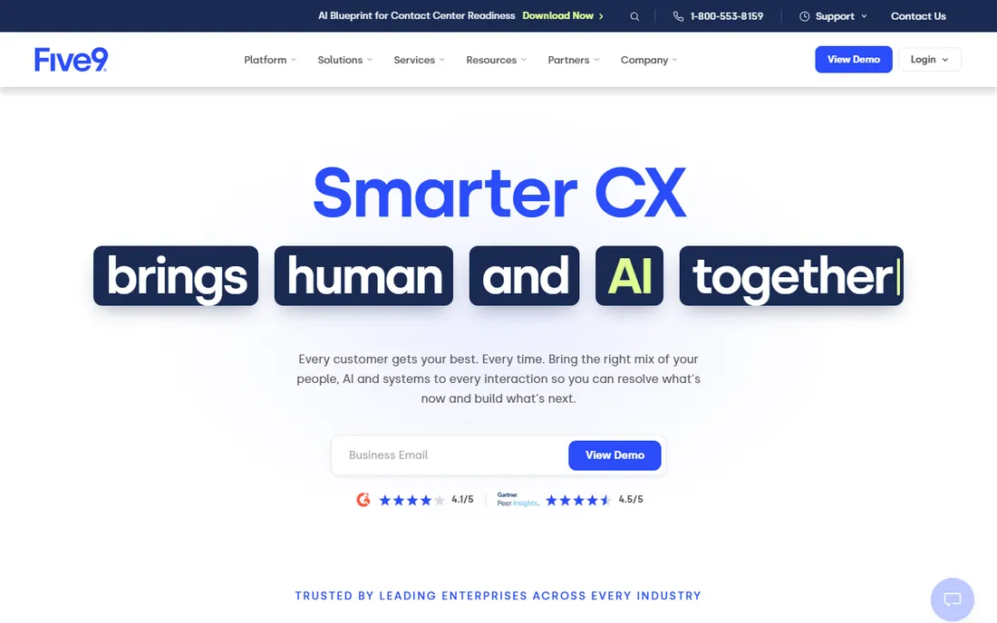 Five9 homepage