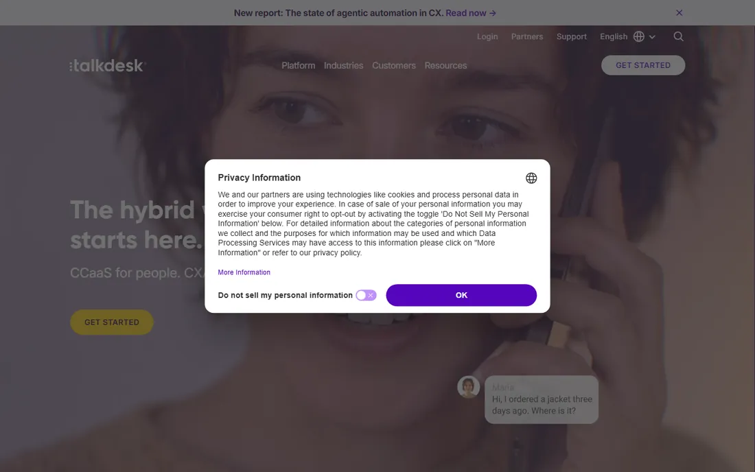 Talkdesk homepage