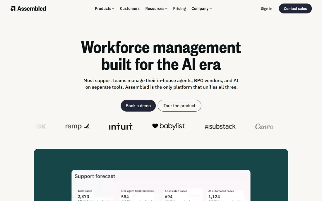 Assembled homepage