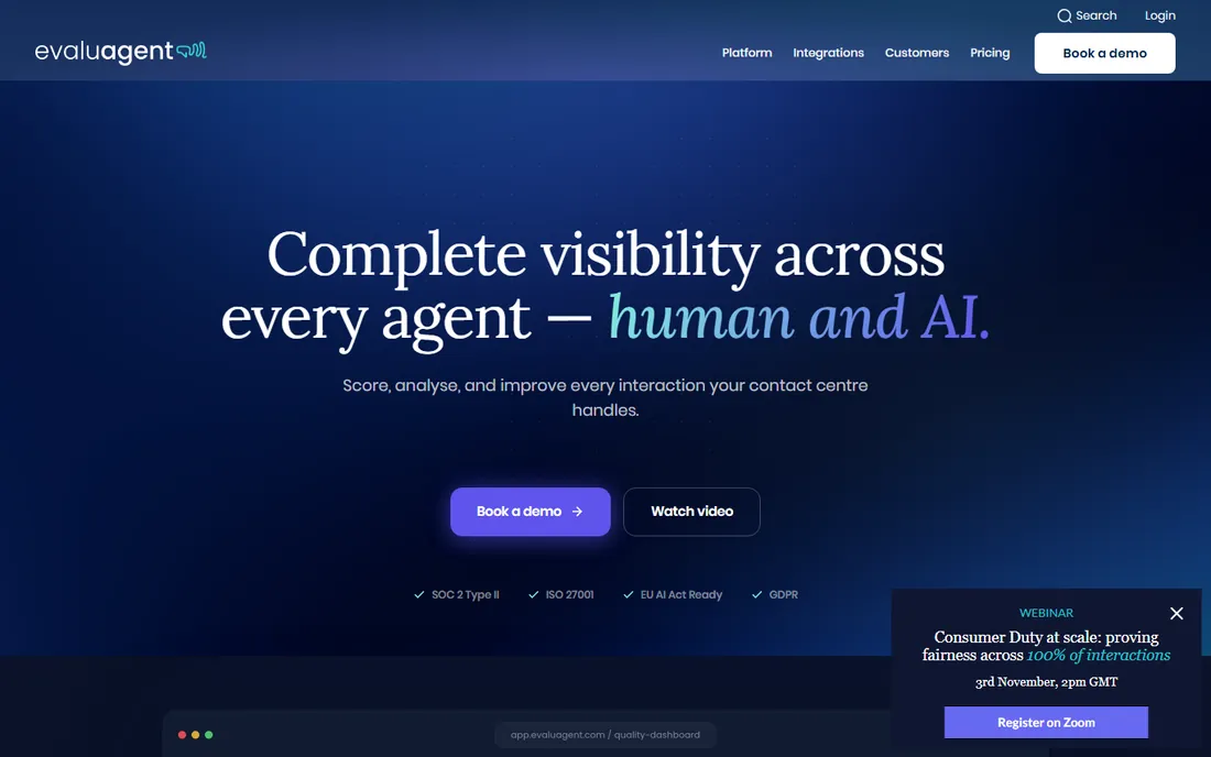 EvaluAgent homepage