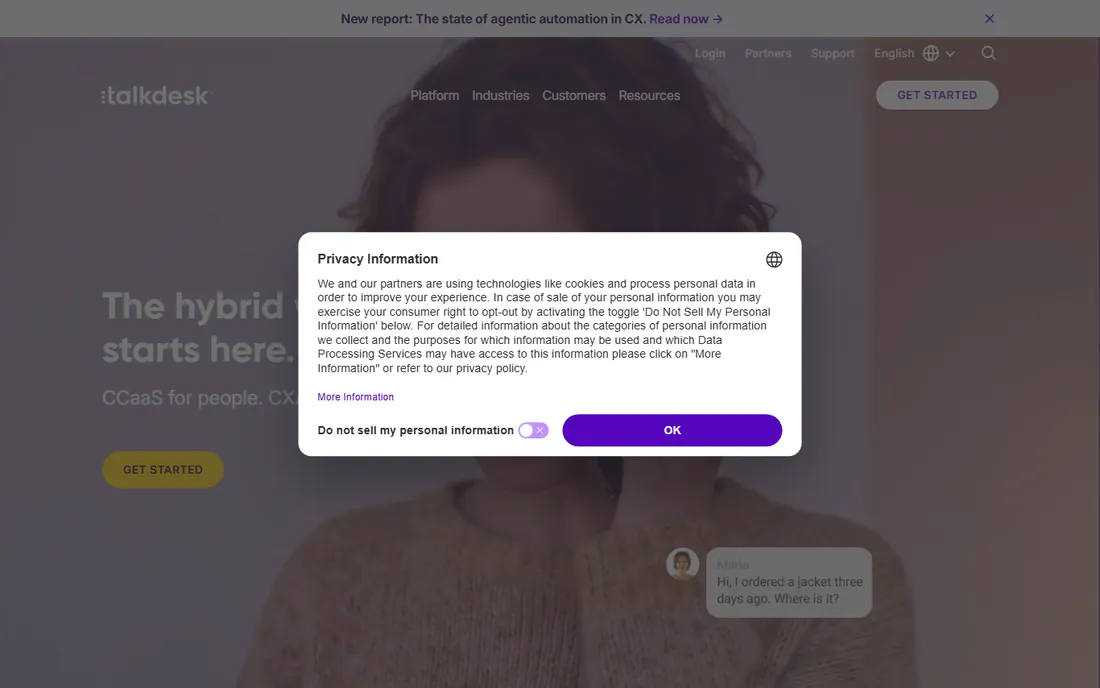 Talkdesk homepage