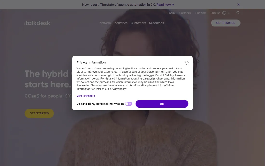 Talkdesk homepage