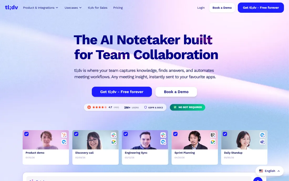 tl;dv homepage