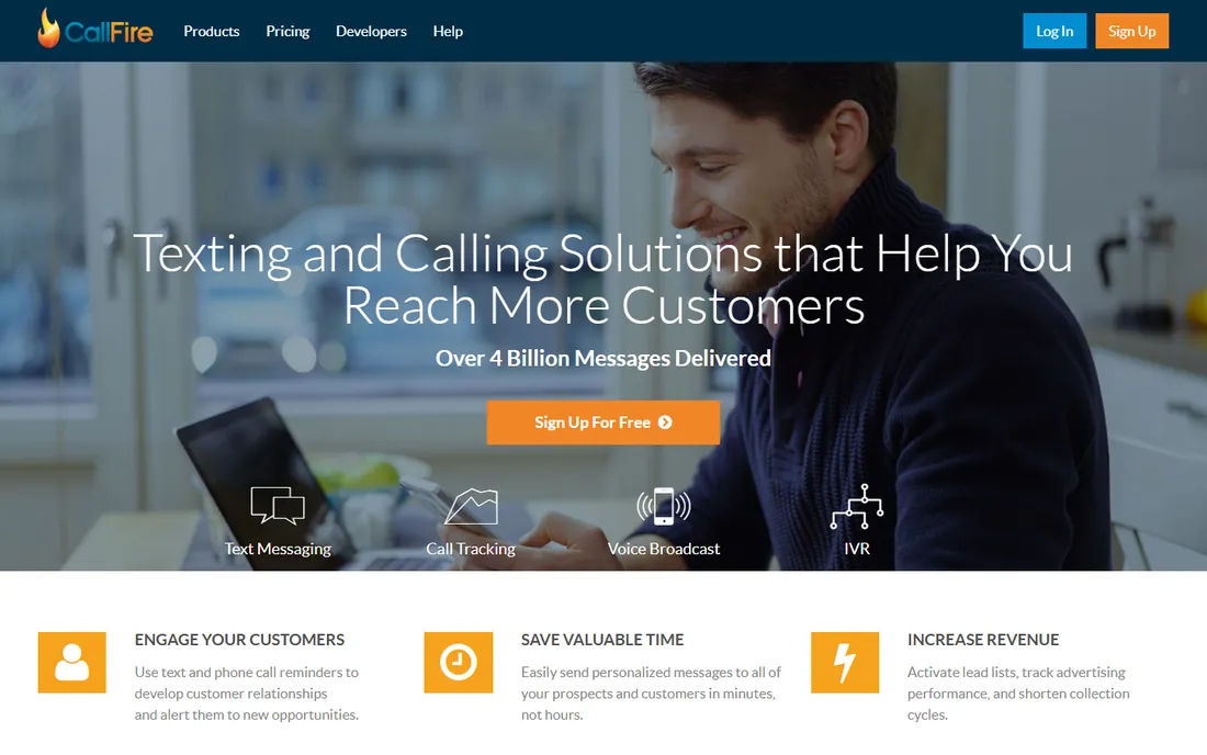 CallFire homepage