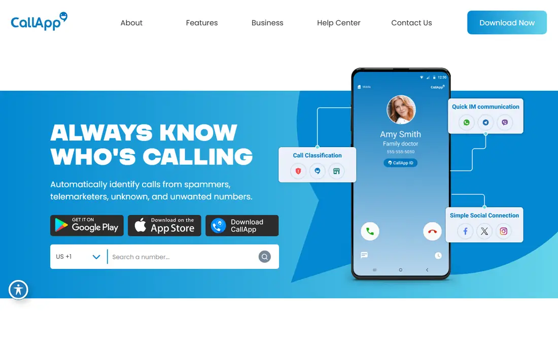 CallApp homepage