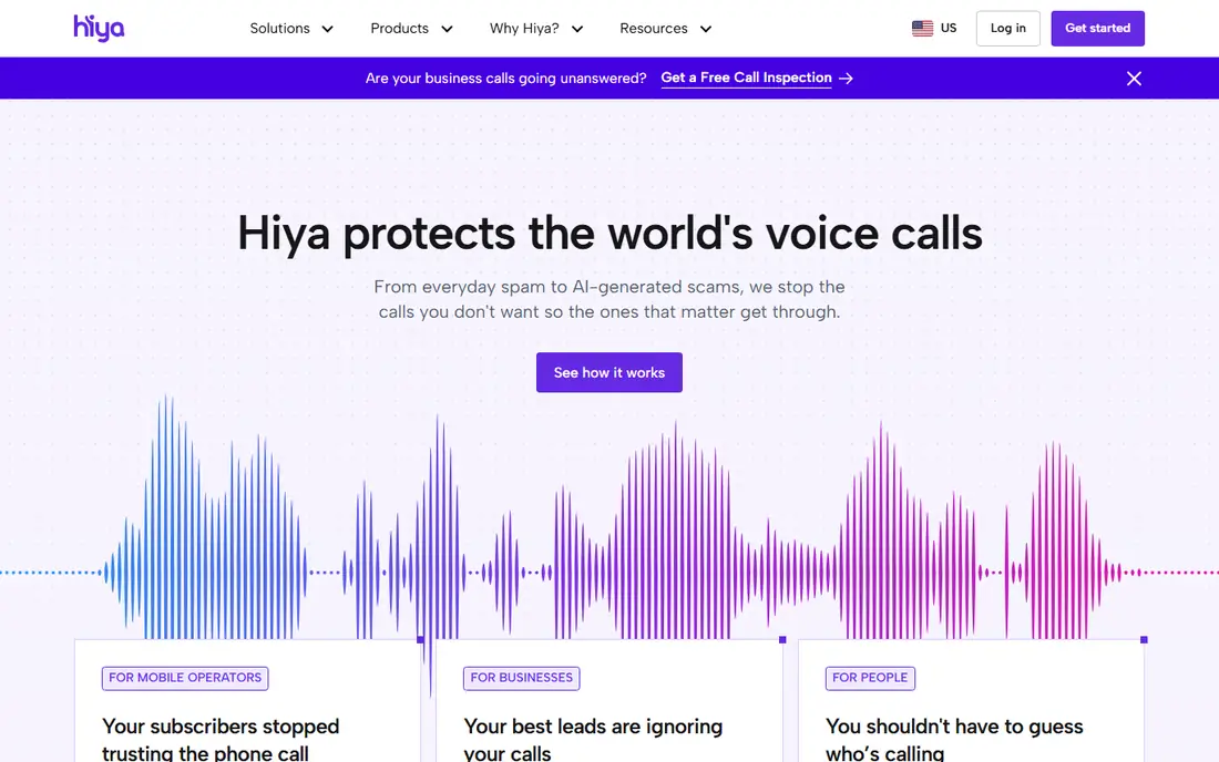 Hiya homepage