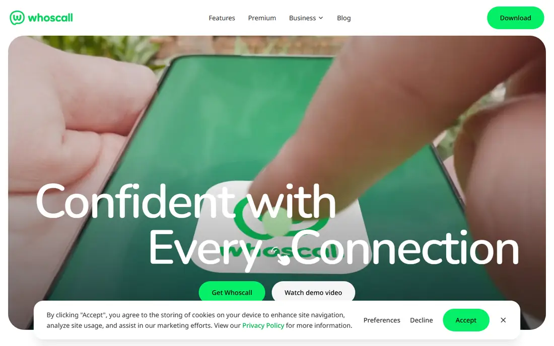 Whoscall homepage