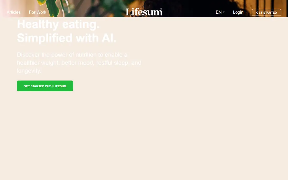Lifesum homepage