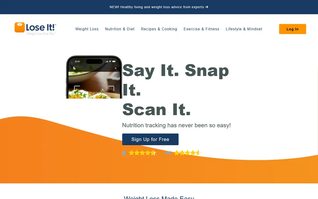 Lose It homepage
