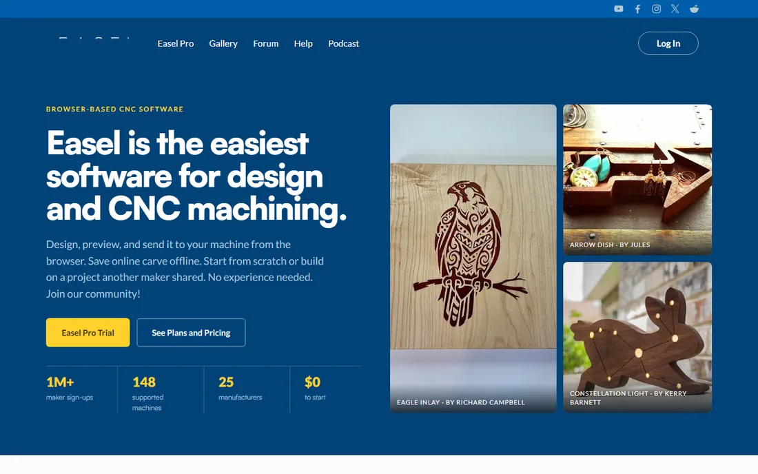 Easel homepage