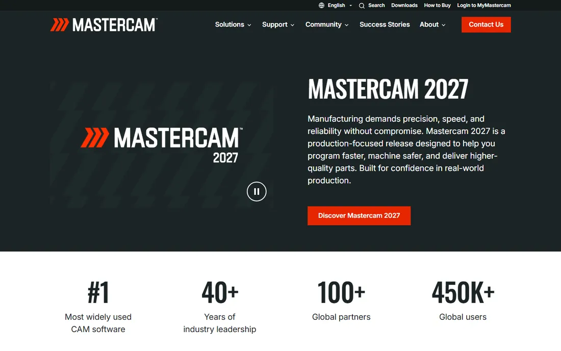 Mastercam homepage