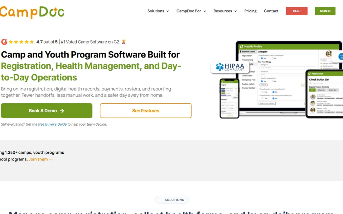 CampDoc homepage